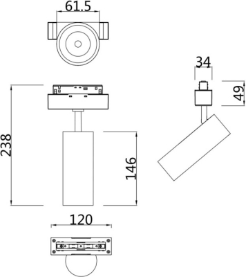 Трековый светильник Focus LED TR019-2-15W4K-MG