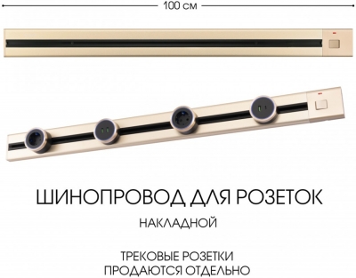 Электроустановочный шинопровод Am-track-sockets 385201TOB/100 Gold