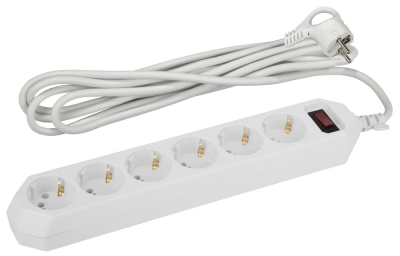 Розеточные блоки, удлинители  USF-6es-1,5m-W-BOX