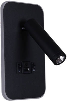 Настенный светильник  86204-9.2-001KT LED12W+USB BK