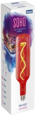 Лампочка светодиодная  LED-SF21-5W/SOHO/E27/CW RED GLS77RD