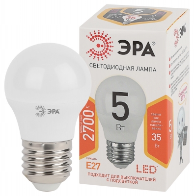 Лампочка светодиодная  LED P45-5W-827-E27