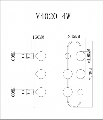 Бра Krona V4020-4W