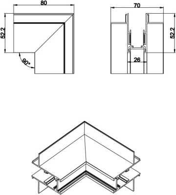Соединитель угловой SPACE-Track system Outter corner InB M