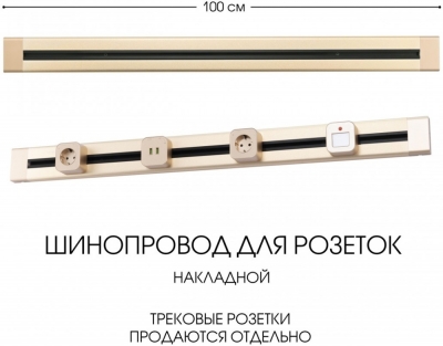 Электроустановочный шинопровод Am-track-sockets 382301TO/100 Gold