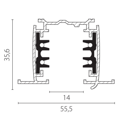 Шинопровод Quattro/DALI/ 503025-R-DALI