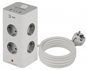 Розеточные блоки, удлинители  TWR-8es-1,5m-4USB-W 