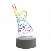 Интерьерная настольная лампа  ULI-M501 RGB/3AAA CATTY/WHITE 