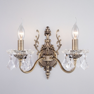 Бра Elisha 3281/2 античная бронза / прозрачный хрусталь