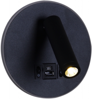 Настенный светильник  86203-9.2-001KT LED12W+USB BK