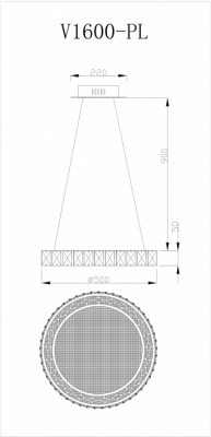Подвесная люстра Ice V1600-PL