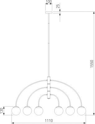 Потолочная люстра Cenacolo 30179/6 черный
