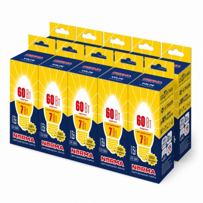 Лампочка светодиодная NORMA LED-C37-7W/WW/E27/FR/NR SET10