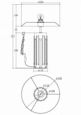 Интерьерная настольная лампа Muse MOD304TL-01GR