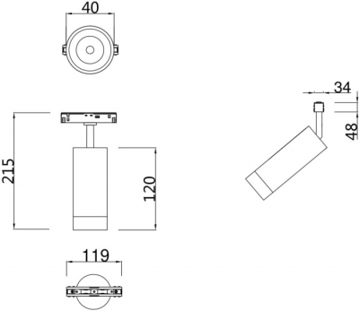 Трековый светильник Focus LED TR019-2-7W3K-W
