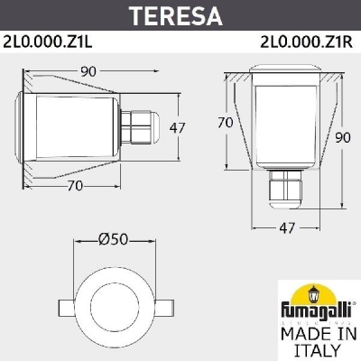 Встраиваемый светильник уличный Teresa 2L0.000.000.LXZ1L