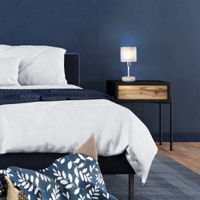 Интерьерная настольная лампа Denver 1109/1 White/Silver