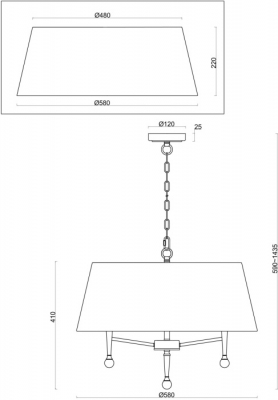 Подвесная люстра Rosemary FR2190PL-05N1