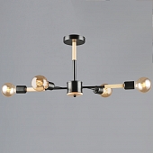 Потолочная люстра  99960-0.3-04 BK+WOOD 