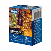 Гирлянда  ULD-S0500-050 SCB 2AA AMBER IP20 DEW 