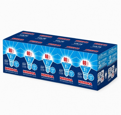 Лампочка светодиодная Norma LED-G45-7W/NW/E27/FR/NR SET10