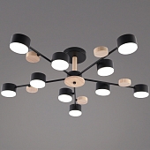 Потолочная люстра  03758-0.3-10 BK+WOOD GX53 