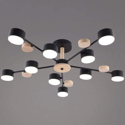 Потолочная люстра  03758-0.3-10 BK+WOOD GX53