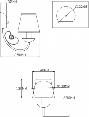 Бра Daniel V2490-1W