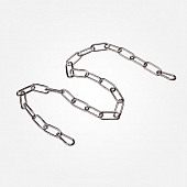 Цепь  10300 цепь длиной 1 метр с  2 карабинами хром, арт. 73023 