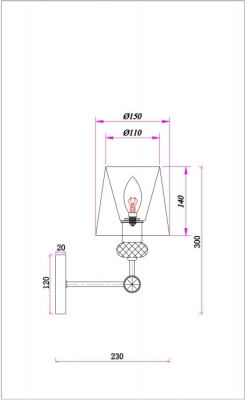 Бра Brocca A4093AP-1AB
