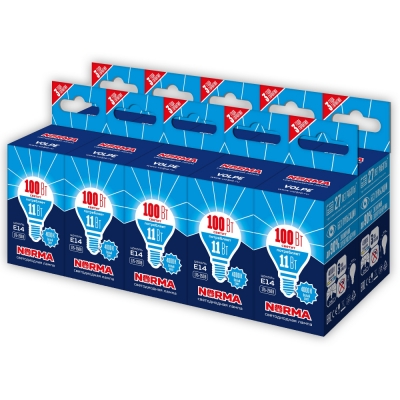 Лампочка светодиодная Norma LED-G45-11W/NW/E14/FR/NR Набор из 10штук