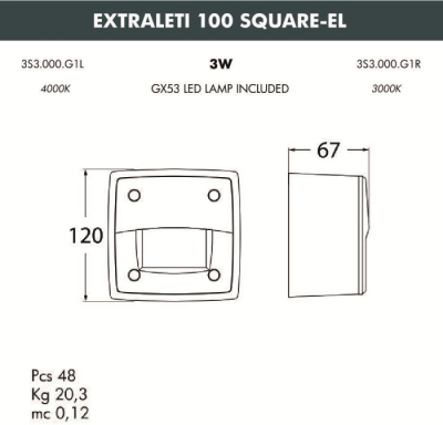 Подсветка для лестниц и ступеней Leti 3S3.000.000.WYG1L