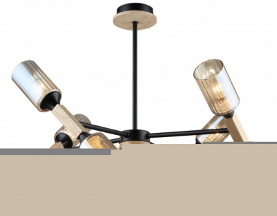 Потолочная люстра  MD.5495-8-S-BK+WOOD