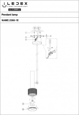 Подвесной светильник Delta 2361-1 BK+SL