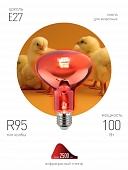 Лампочка инфракрасная  ИКЗК 230-100 R95 E27 