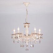 Подвесная люстра 3281 3281/5 белый с золотом / тонированный хрусталь 