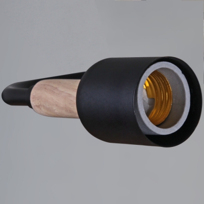 Потолочная люстра  10070-0.3-06 BK+WOOD