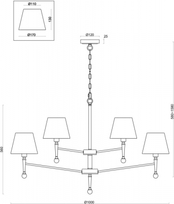 Подвесная люстра Rosemary FR5190PL-12BS1