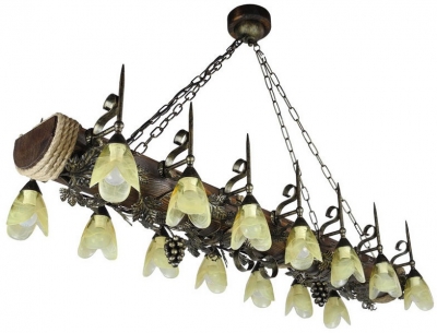 Подвесная люстра Лоза Лоза-14П янтарь