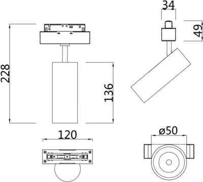 Трековый светильник Focus LED TR019-2-10W4K-MG