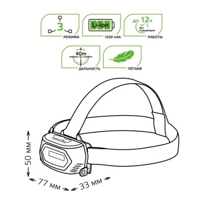 Налобный фонарь  GF409