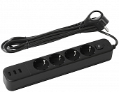 Розеточные блоки, удлинители  USF-4es-1,5m-3xUSBA-B 